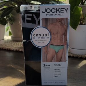 Jockey Everyday Casual Men’s Briefs - Black & Teal (3-Pack)